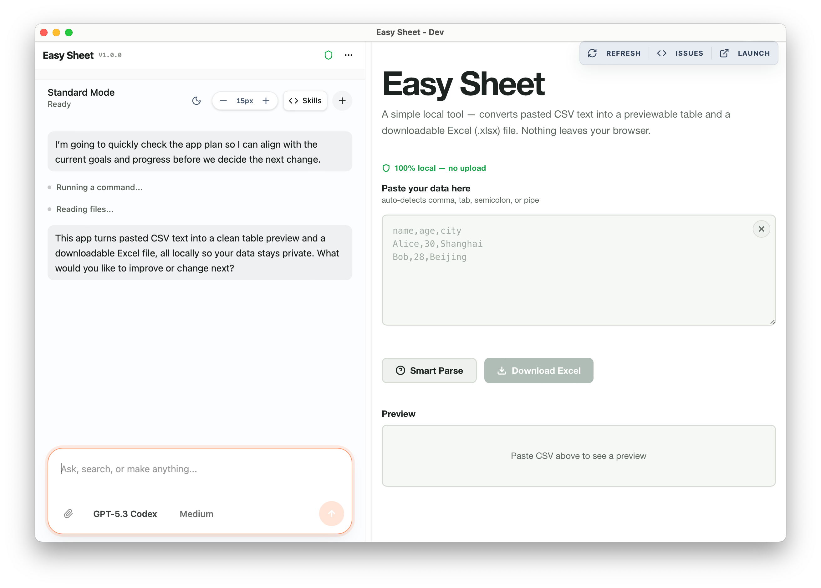 AI Coding Agent in action